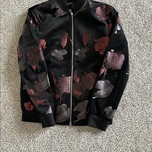 INC International Concepts Black and Red Floral Jacket